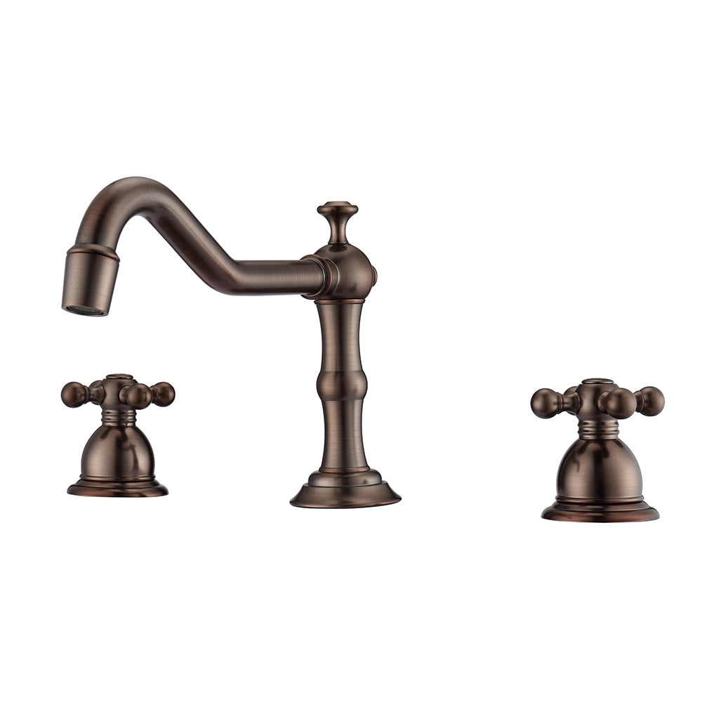 Roma Widespread Lavatory Faucet with Metal Cross Handles — Barclay