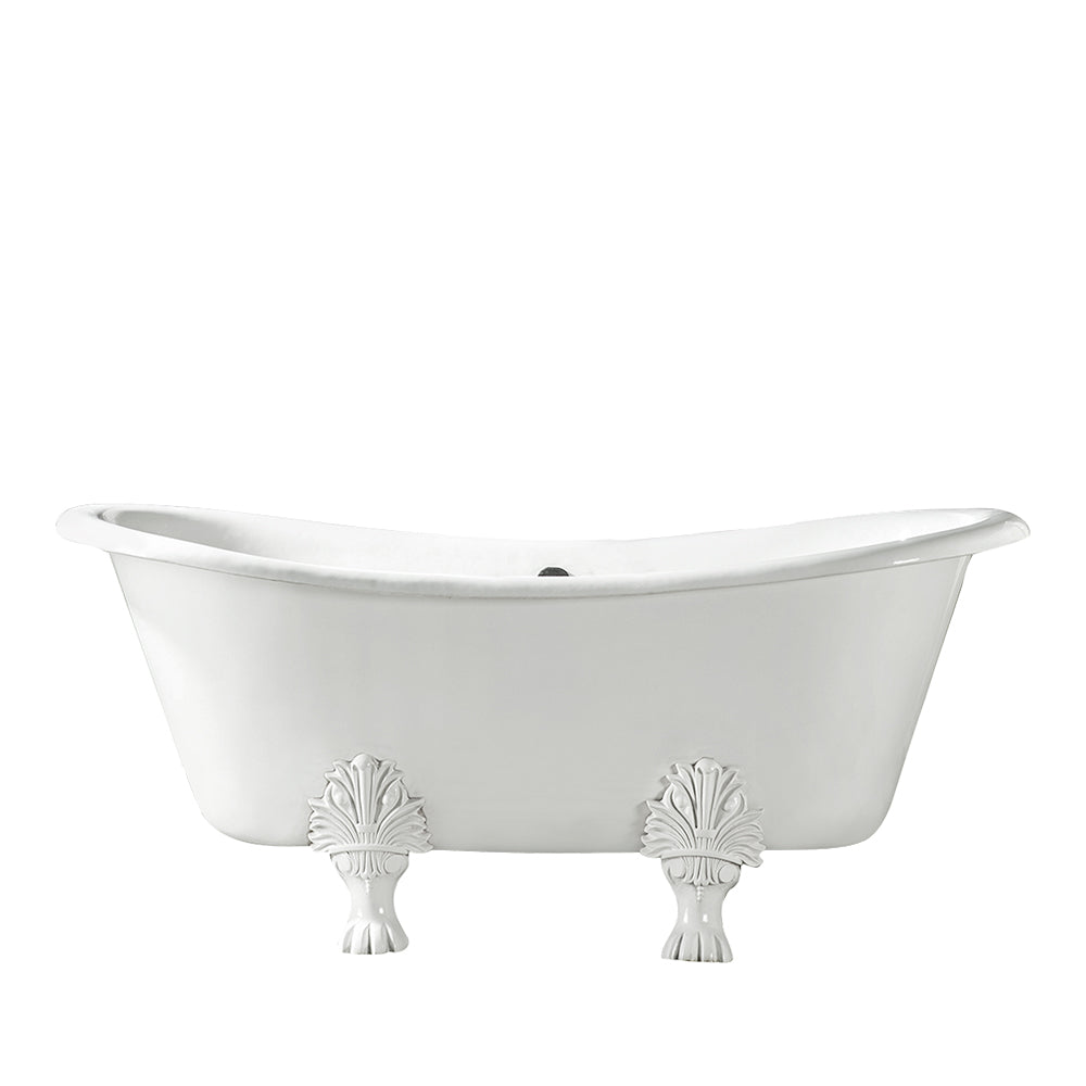 Barclay TKCTS7H67BN3 67 Cast Iron Slipper Bathtub Kit in White with Porcelain L