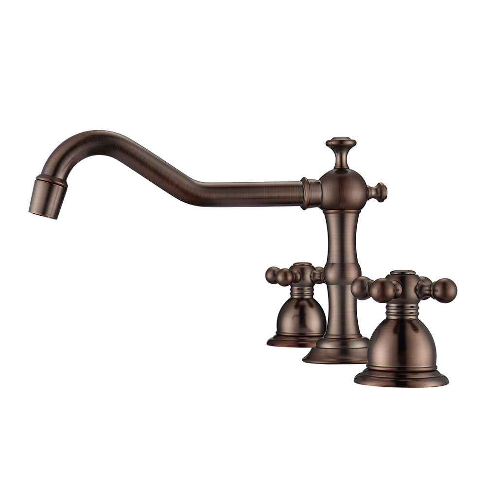 Roma Widespread Lavatory Faucet with Metal Cross Handles — Barclay