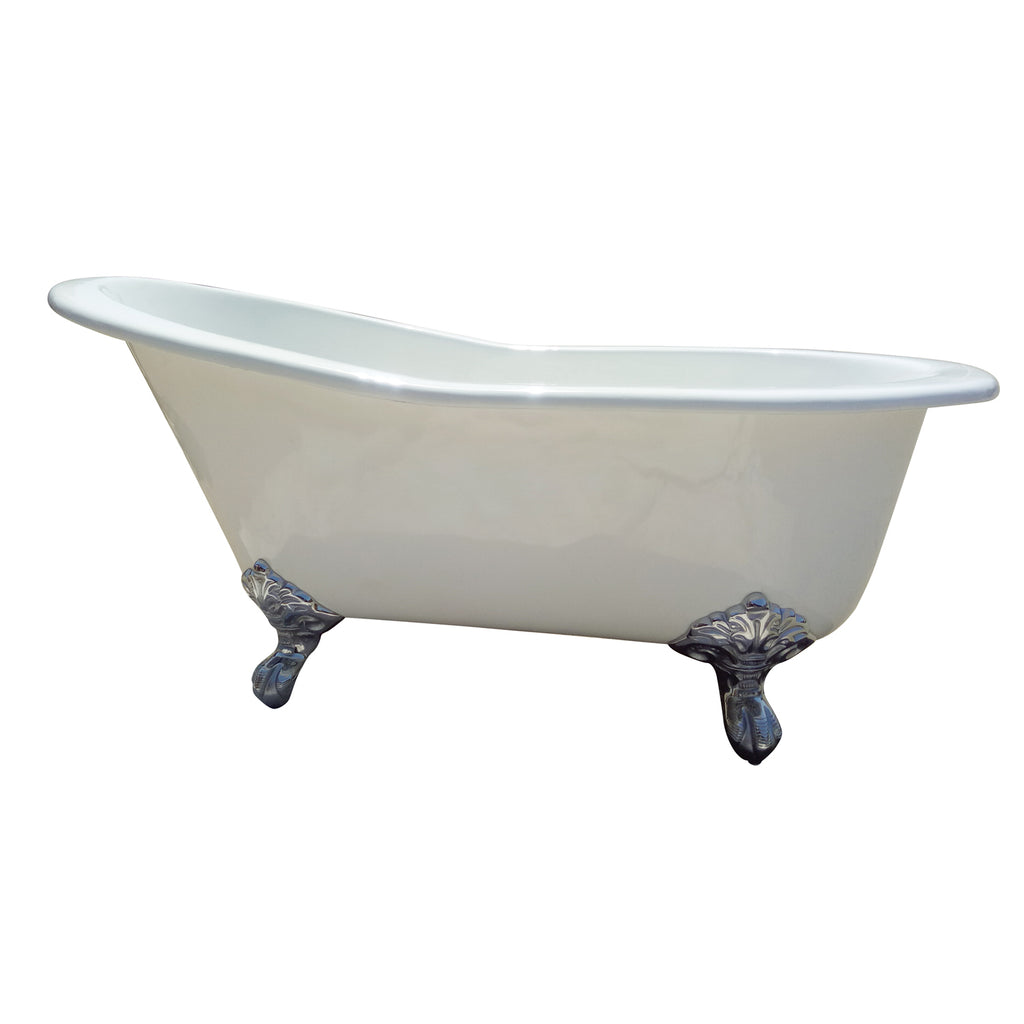 Barclay TKCTS7H67BN3 67 Cast Iron Slipper Bathtub Kit in White with Porcelain L