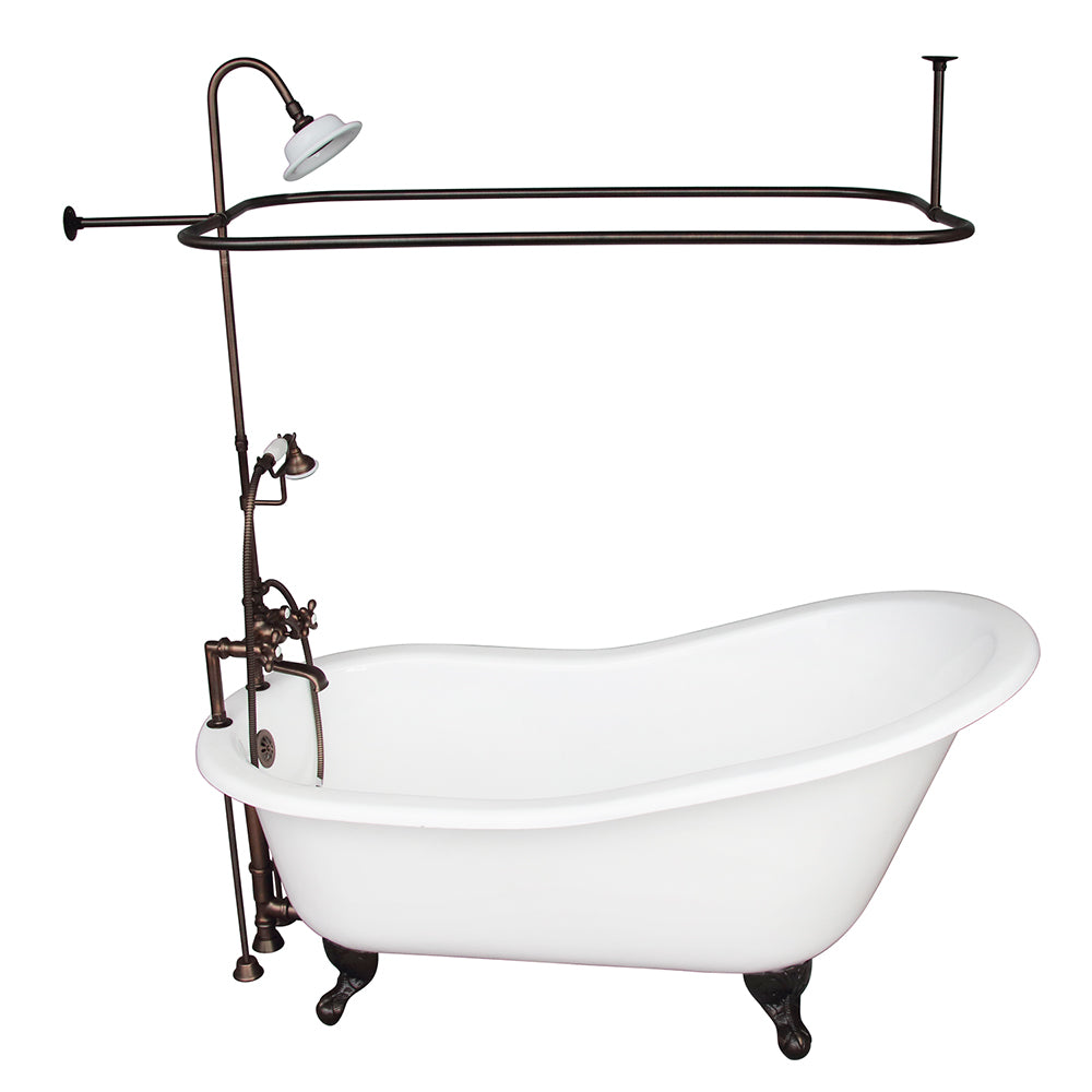 Griffin 61″ Cast Iron Slipper Tub Kit – Oil Rubbed Bronze