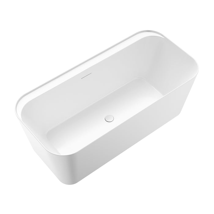 Tambora 67" Acrylic Rectangular Tub in Matte White