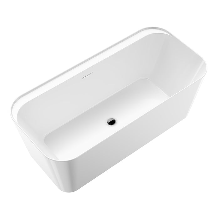 Tambora 67" Acrylic Rectangular Tub in Gloss White