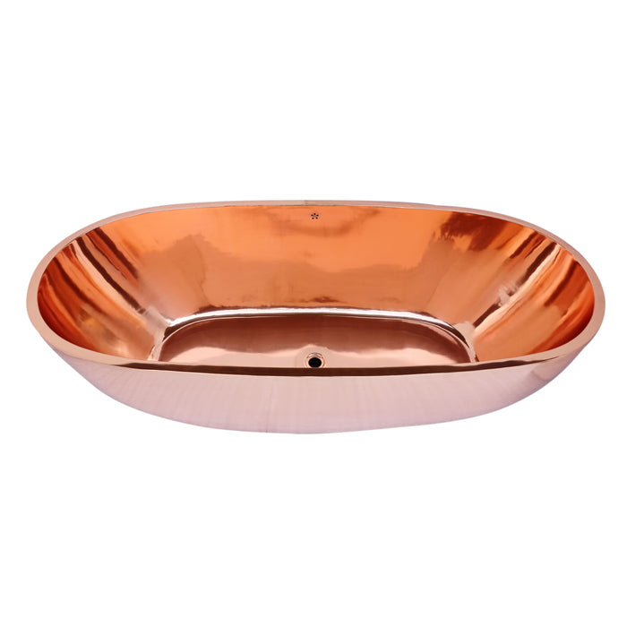 Cora 72" Freestanding Copper Tub Bright Polished Finish