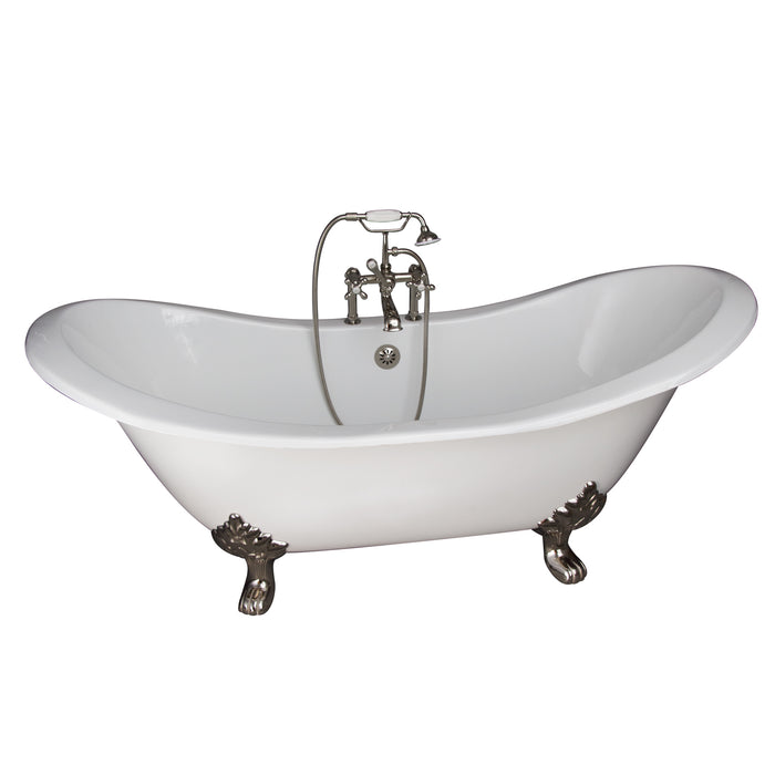 Marshall 72″ Cast Iron Double Slipper Tub Kit – Polished Nickel Accessories