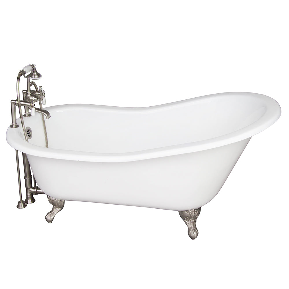 Griffin 61″ Cast Iron Slipper Tub Kit – Brushed Nickel Accessories