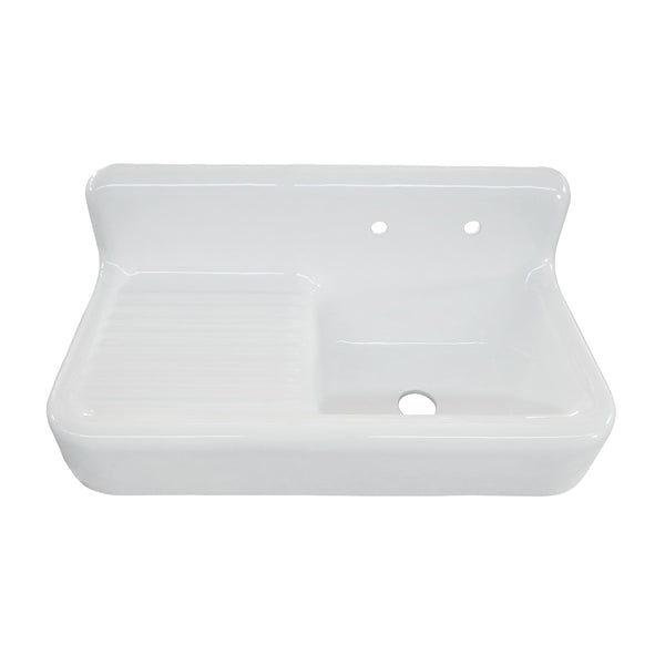 Alma 60 Cast Iron Wall-Hung Kitchen Sink with Drainboard — Barclay  Products Limited