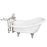 Imogene 67″ Acrylic Slipper Tub Kit in White – Brushed Nickel Accessories