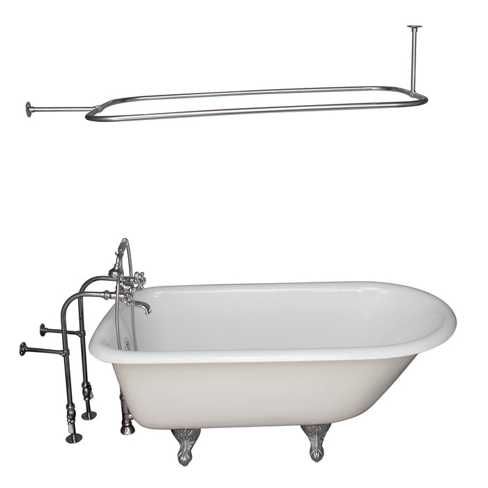 Bartlett 60" Cast Iron Roll Top Tub Kit-Polished Chrome Accessories