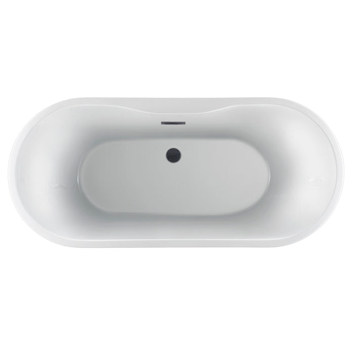 Pilar 65" Acrylic Freestanding Tub with Integral Drain and Overflow